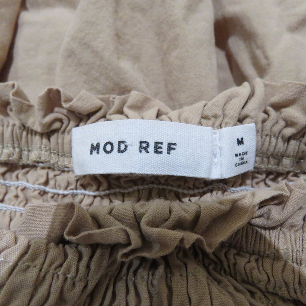 MOD REF Smocked Prairie Dress in Tan Beige Minimalist Trad Wife Cottagecore - Picture 12 of 12